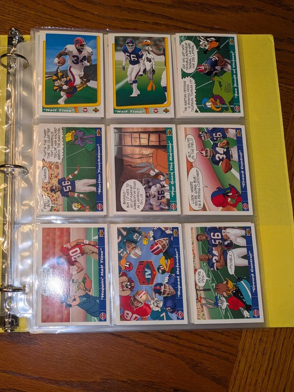 100 Looney Tunes NFL Cards Binder 🔥 1992 Upper Deck Comic Ball Football Colle